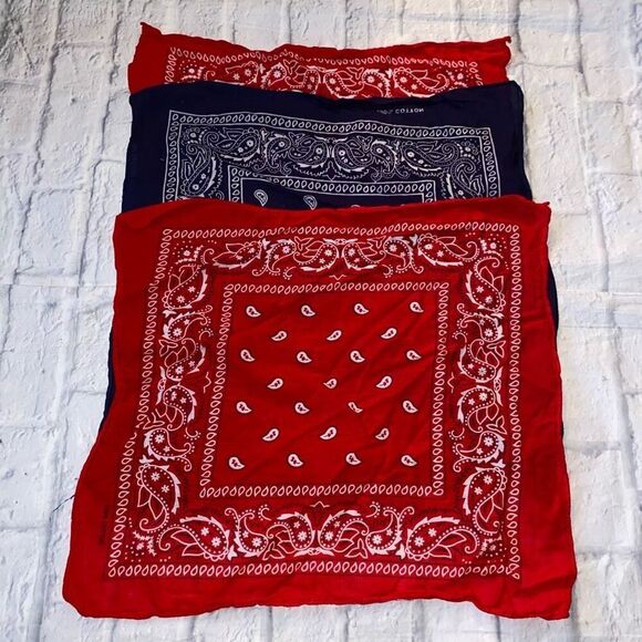 3 bundle bandana red and blue 100% cotton - Picture 1 of 8